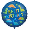 Pallone foil 18" - 45 cm HAPPY BIRTHDAY DINO con PESETTO e NASTRO, 1 pz, 5PR92427