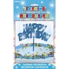 Scritta luminosa Happy Birthday 20 x 13 cm Azzurro, 1 pz, 5UN90878