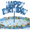 Scritta luminosa Happy Birthday 20 x 13 cm Azzurro, 1 pz, 5UN90878