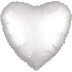 Pallone foil 17&quot; - 42 cm cuore SATINATO Bianco 1 pz, 7A3859001