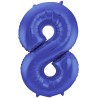 Palloncino Foil Blu Metallizzato Opaco, Satinato, Numero 8, 34&quot; - 86 cm,1 pz, 5FL65928