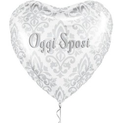 Pallone foil 18&quot; - 45 cm Oggi Sposi cuore 1 pz, 5NS99923-01