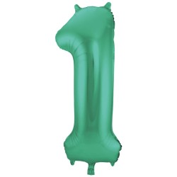 Palloncino Foil Verde Metallizzato Opaco, Satinato, Numero 1, 34&quot; - 86 cm,1 pz, 5FL65911