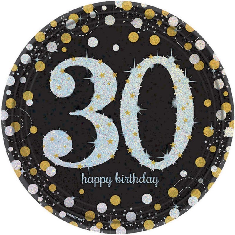 Piatto carta 23 cm Sparkling Celebrations 30 8 pz, 7AM551544