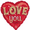 Pallone foil Standard 17&quot; - 42 cm Just My Type LOVE YOU, 7A4636001