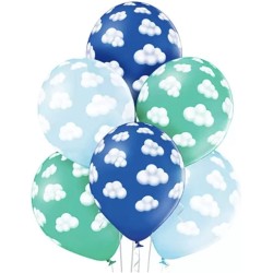 Pallone lattice 12&quot; - 30 cm Nuvolette Boy 3 colori assortiti - Retail 6 pz, 5BE5000256