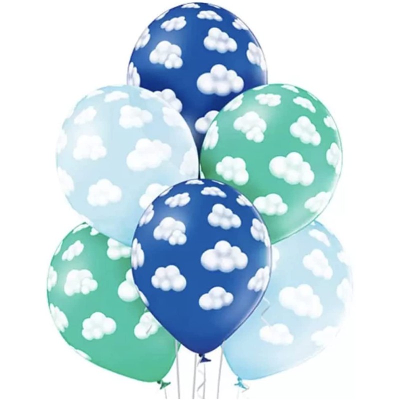Pallone lattice 12" - 30 cm Nuvolette Boy 3 colori assortiti - Retail 6 pz, 5BE5000256