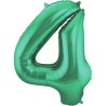 Palloncino Foil Verde Metallizzato Opaco, Satinato, Numero 4, 34&quot; - 86 cm,1 pz, 5FL65914