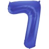 Palloncino Foil Blu Metallizzato Opaco, Satinato, Numero 7, 34&quot; - 86 cm,1 pz, 5FL65927