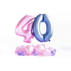 Palloncino Foil Blu Metallizzato Opaco, Satinato, Numero 7, 34&quot; - 86 cm,1 pz, 5FL65927