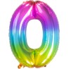 Palloncino in alluminio Yummy Gummy Rainbow Numero 0, 34" - 86 cm, Multicolore, 1 pz, 5FL63240