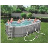 Bestway 56710 Power Steel 549x274x122cm con Pompa di Filtrazione, Scaletta, Telo di Copertura