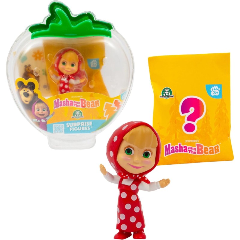Giochi Preziosi - Confezione Misteriosa Masha E Orso A Forma Di Fiocco Di Neve Con Personaggio Da 7 Cm E Adesivi, Giocattolo Per Bambini 3+ Anni