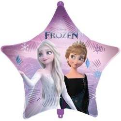 Palloncino Stella Frozen II Elsa e Anna con pesetto e nastrino 18&quot; 46 cm, 1pz, 5PR94991