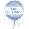 Pallone foil 18&quot; - 45 cm Battesimo stelle azzurro 1 pz, 5IT800009