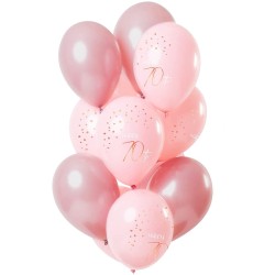 Palloncini lattice 12&quot; - 30 cm Happy 70th, Elegant Lush Blush Rosa 12 pz, 5FL67670