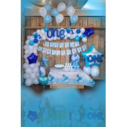 Palloncino foil 18â€� - 45cm celeste per primo compleanno bambini con grafica palloncini per addobbi maschietto, 5IT800007