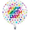 Pallone foil 18&quot; - 45 cm Happy Birthday Arcobaleno - Rainbow 1 pz, 8C331788