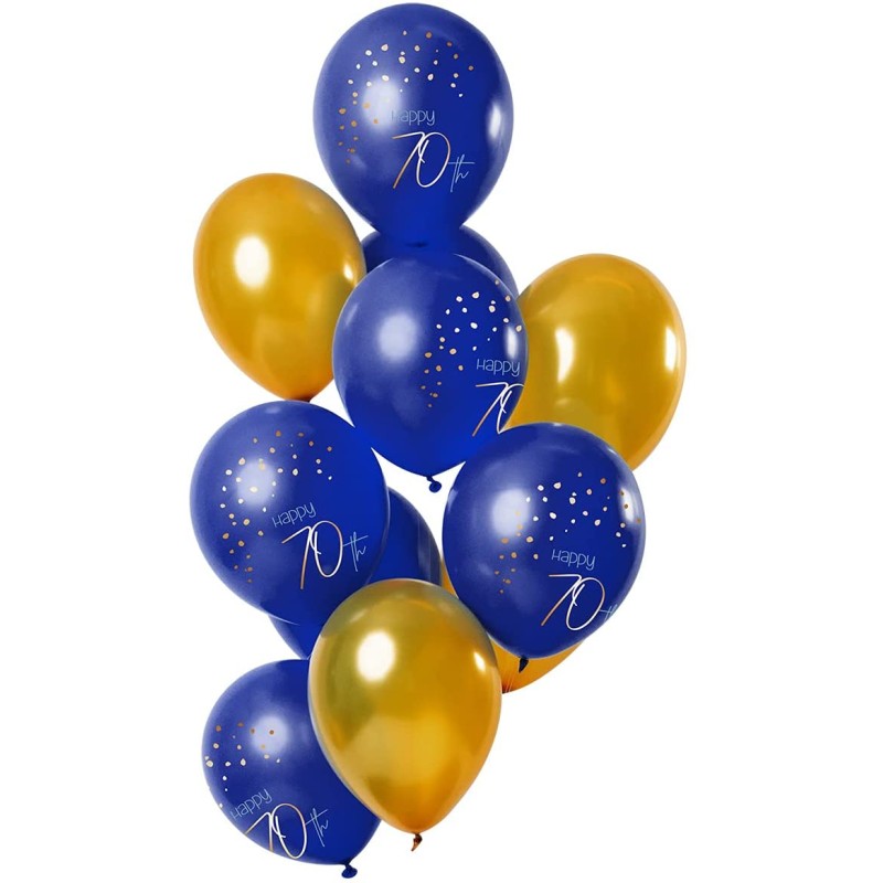 Palloncini lattice 12" - 30 cm Happy 70th, Elegant True Blue 12 pz, 5FL66670