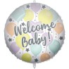 Pallone foil 18&quot; - 45 cm WELCOME BABY con PESETTO e NASTRO, 1 pz, 5PR92440