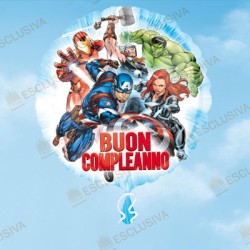 Pallone foil standard 17&quot; - 42 cm Avengers Buon Compleanno 1 pz, 7A3946601