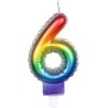 Boland - Candela con NÂ° 6, Multicolore, CANDLE SHAPE OF A FOIL BALLOON, 30136