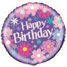Pallone foil 18 " - 45 cm Happy Birthday Blossom, 1 pz, 5UN40287