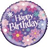 Pallone foil 18 " - 45 cm Happy Birthday Blossom, 1 pz, 5UN40287