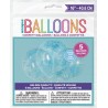 Palloni lattice 16&quot; - 40 cm con confetti cuore azzurri, 5 pz, 5UN73399
