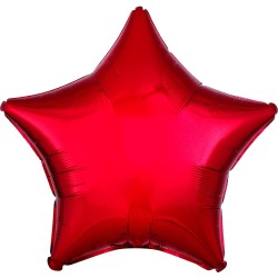 Pallone foil 17&quot; - 42 cm Stella Rossa CONFEZIONATO SINGOLARMENTE 1 pz, 7A3058401