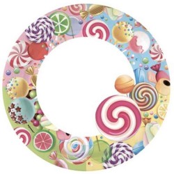 Piatto carta 23 cm Caramelle &quot;Candy&quot; 8 pz, 5IT550020