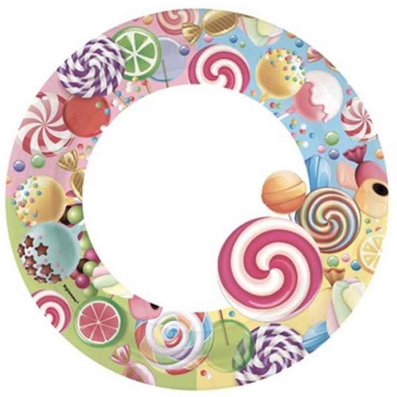 Piatto carta 23 cm Caramelle &quot;Candy&quot; 8 pz, 5IT550020
