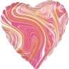 Pallone foil 18" - 45 cm Cuore Marblez Rosa, 1 pz, 7A4209301