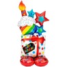 Pallone foil AirLoonz Stacked Birthday Icons 71x139 cm - SI GONFIA AD ARIA 1 pz, 7A4245011