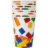 Creative Convertting - Bicchieri di carta per festa, tema: blocchi di costruzione, 266 ml, pezzi 8