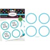 Amscan - Etichette Smerlate Azzurro Acqua, Candy Buffet Scalloped Labels Robin Egg Blue