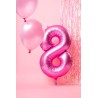 Folat - Pallone Mylar Alluminio Numero 8 Rosa Metallizzato Opaco 86 cm, 5FL65908