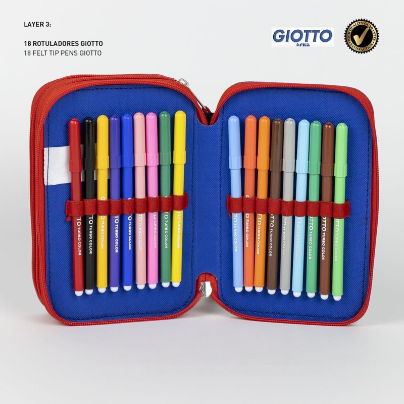 Astuccio a scomparti di Spiderman Colore blu 12,5 x 6,5 x 19