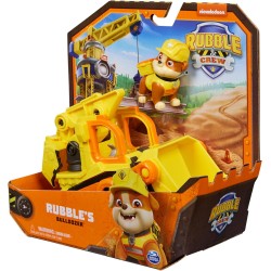 Spin Master - Rubble &amp; Crew, Veicolo da lavoro di Rubble, Bulldozer giocattolo con parti mobili e personaggio da collezione,