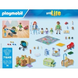 PLAYMOBIL - MyLife Promo Pack 71649 Area giochi dell asilo, con cinque personaggi, torre gioco, scivolo e tanti accessori adorab