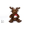 Renna Peluche Grande Pupazzo con Sciarpa Rossa e Bianca h 50 cm, decorazioni di natale idea regalo bambini morbido