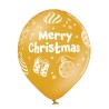 Pallone lattice 12&quot; - 30 cm Merry Christmas Oro &amp; Rosso assort. - Professionale 50 pz, 5BE5000390-02
