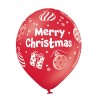 Pallone lattice 12&quot; - 30 cm Merry Christmas Oro &amp; Rosso assort. - Professionale 50 pz, 5BE5000390-02
