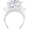 CORONCINA TIARA HAPPY NEW YEAR IN CARTONCINO ARGENTO/NERO 1pz, 8C204020
