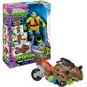 Giochi Preziosi - Turtles - Veicolo Leonardo Tartarughe Ninja Caos Mutante, Moto Trasformabile In Action Figure Leonardo 15 Cm, 