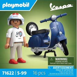 PLAYMOBIL - Cars 71622 1969 Vespa 150 Sprint Veloce, blu, modello fedele per collezionisti e appassionati, comprende accessori v