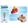 PLAYMOBIL - JUNIOR 71692 Eroi di tutti i giorni, pompiere e agente di polizia, giocattolo sostenibile realizzato in plastica a b