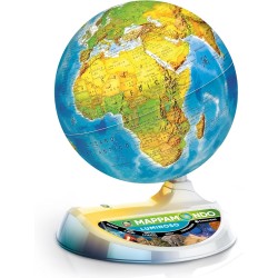 Clementoni - Sapientino Esploramondo Luminoso - Globo Interattivo Parlante, Mappamondo Bambini, Gioco Educativo 7 Anni, Elettron
