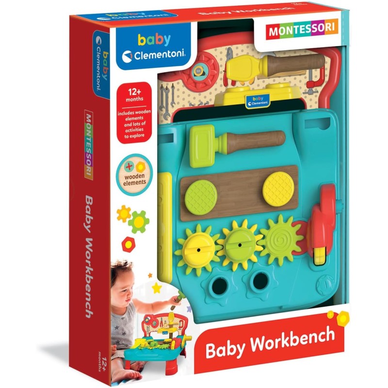 Clementoni Baby Workbench-Banchetto Lavoro Attrezzi in Legno