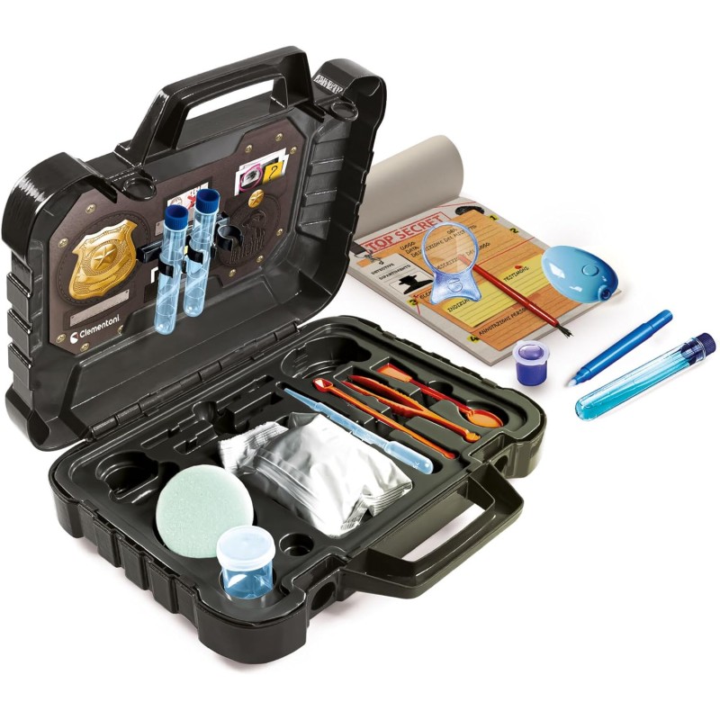 Clementoni Laboratorio De Detectives – Kit De Huellas Dactilares Y Códigos Secretos, Juego Científico Para Niños +8 Años, Made In Italy Kit Huellas